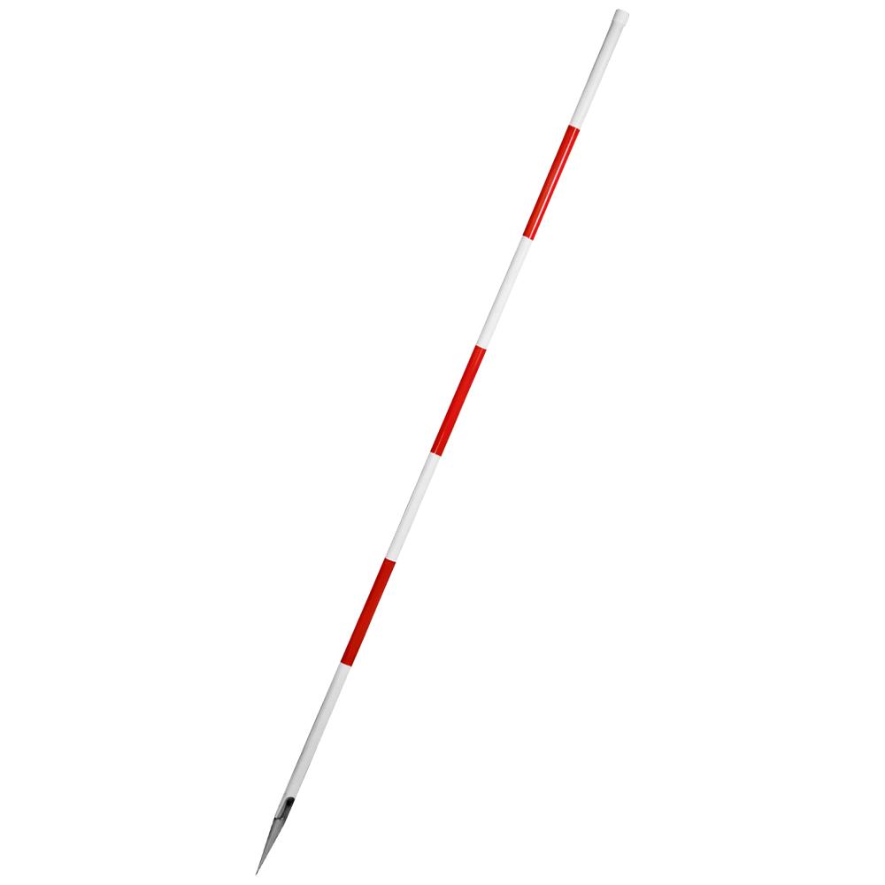 Landmålerstok rund rød/hvid m/pladespids 1,6mtr Landmålerstok rund rød/hvid m/pladespids 1,6mtr