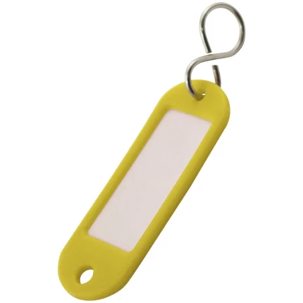 Nøgleskilt m/rude gul plast, pk/50