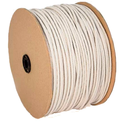 Bomuldssnor flettet m/hjerte råhvid 5mm 220m