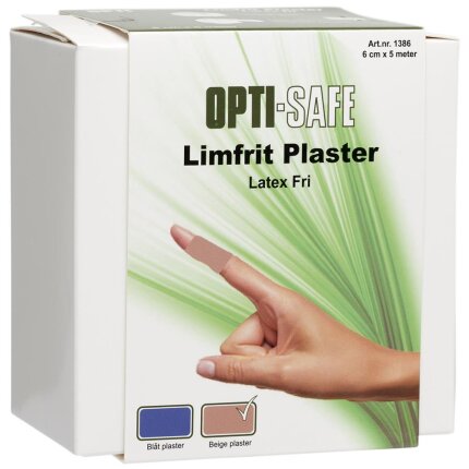 Opti-Safe plaster limfrit blå 6cm×5m