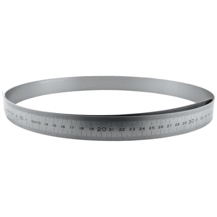 Stållineal 6000×30×1,0mm, bøjelig, V-H graduering