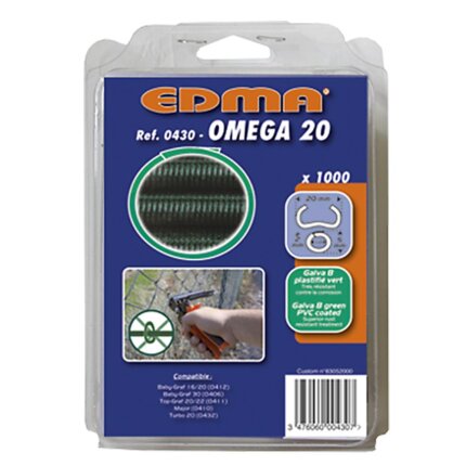 Clips Edma Omega 20 grøn 1000 stk
