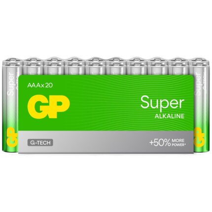 Batteri Super Alkaline AAA 24A/LR03 1,5V, 20 stk