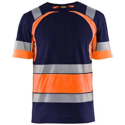 Hi-vis T-shirt 3421 sort/gul 2XL