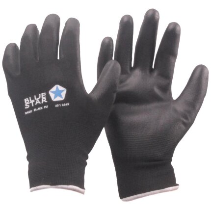 BlueStar Basic Black PU handske str. 7