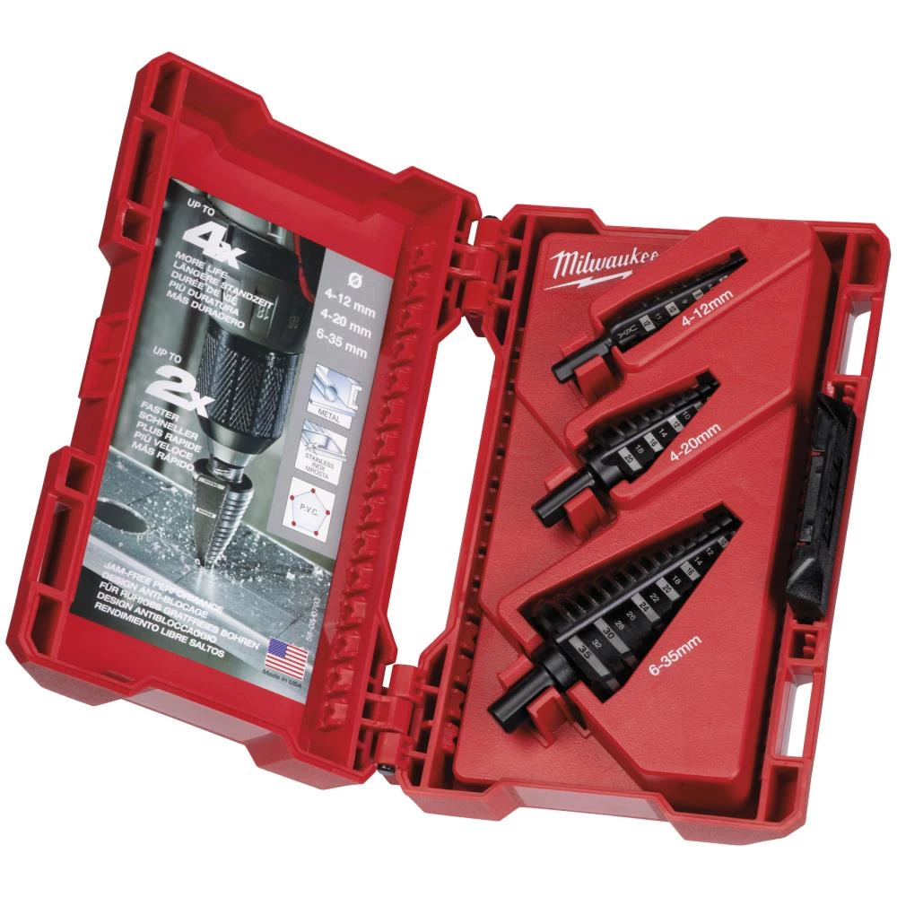 Trinborsæt 3stk 4-12, 4-20, 6-35mm Trinborsæt 3stk 4-12, 4-20, 6-35mm