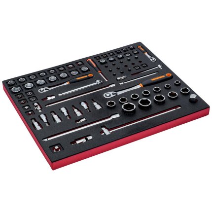 Skumindlæg Fit&Go 1/4+3/8+1/2″ topnøglesæt 83dele