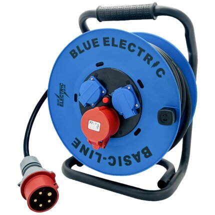 Kabeltromle 400V 5×2,5kvt, 1×CEE+2×DK, 25mtr