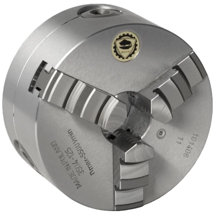 Centrerpatron Bison 3-bakket ø125mm stål DIN6350