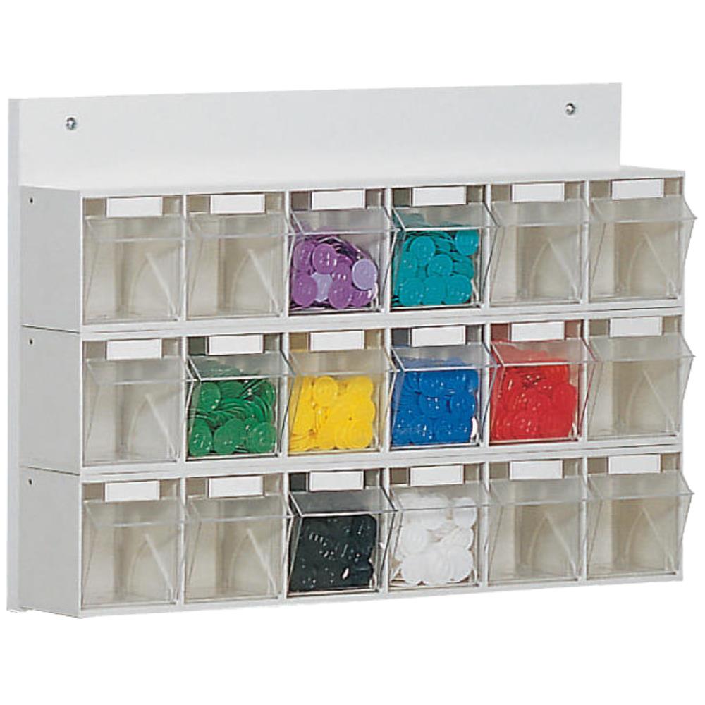 WEZ tiltboks t/væg 600×108×410mm, 18 rum, grå WEZ tiltboks t/væg 600×108×410mm, 18 rum, grå