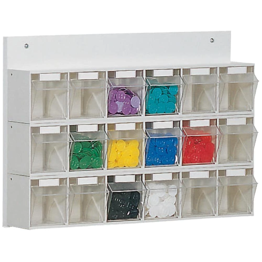 WEZ tiltboks t/væg 600×108×410mm, 18 rum, grå WEZ tiltboks t/væg 600×108×410mm, 18 rum, grå