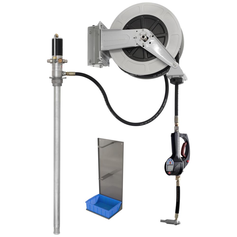Olieanlæg m/luftpumpe, dig.pistol, slangerulle 15m Olieanlæg m/luftpumpe, dig.pistol, slangerulle 15m