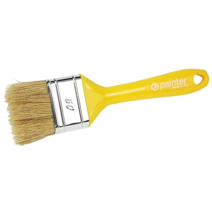 Fladpensel gul plastskaft hårmix 50×14mm