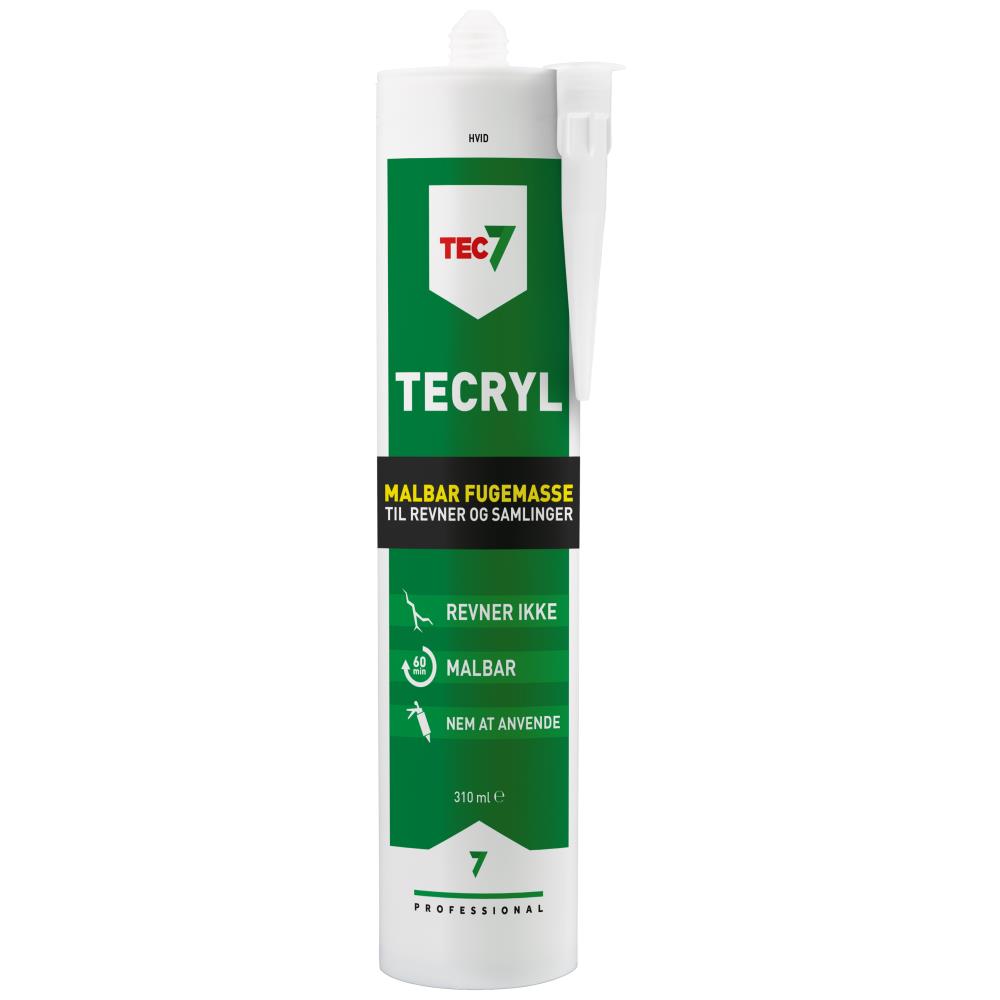 Tec7 Tecryl akrylfugemasse, malbar, hvid, 310ml Tec7 Tecryl akrylfugemasse, malbar, hvid, 310ml