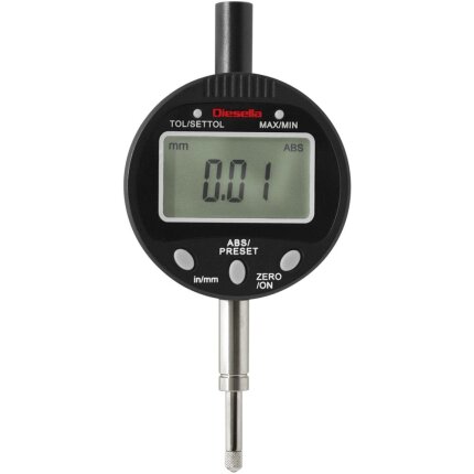 Digital måleur 0-12,7×0,01mm m/tolerance+min/maks.
