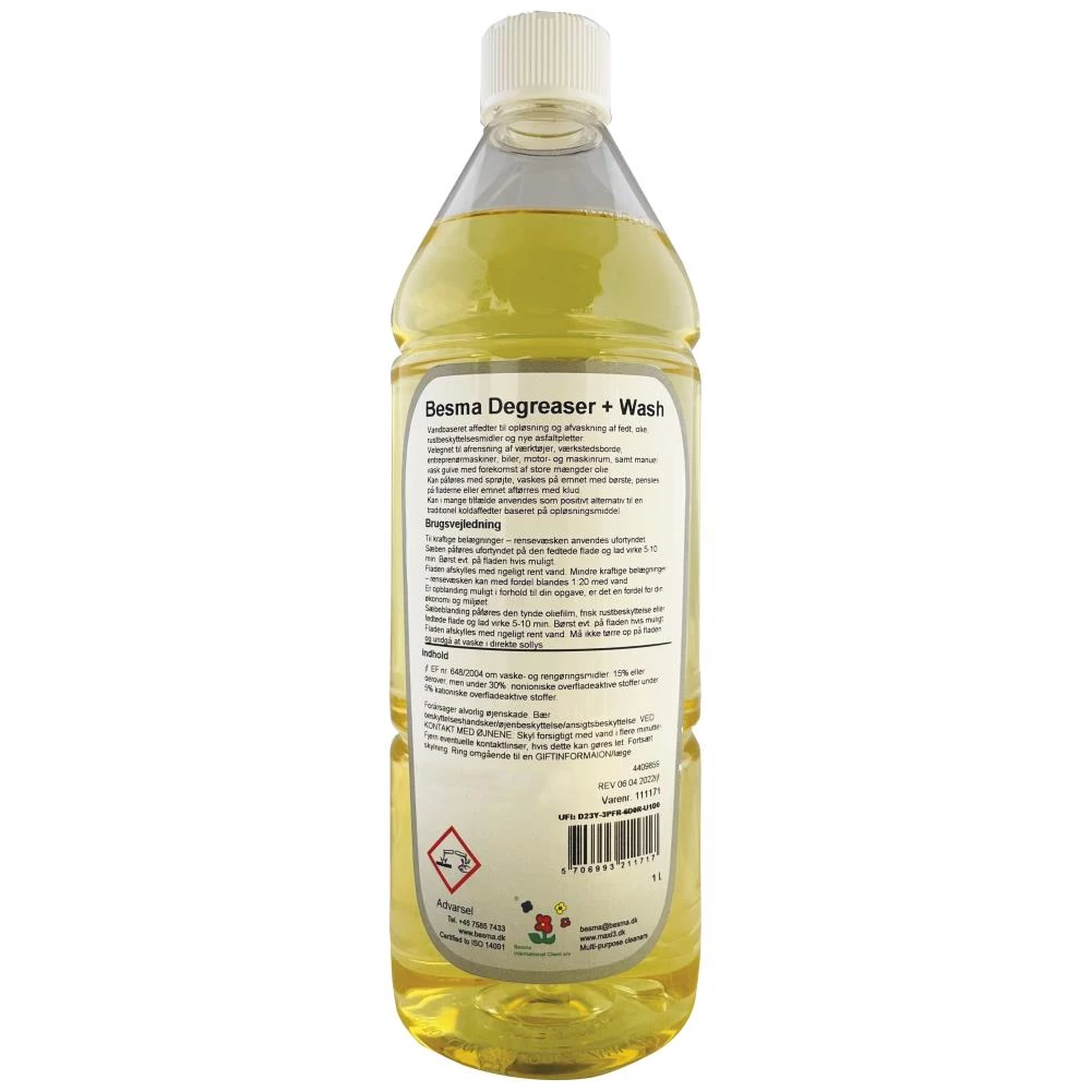 Besma Degreaser+Wash vandbaseret affedter, 1 ltr Besma Degreaser+Wash vandbaseret affedter, 1 ltr