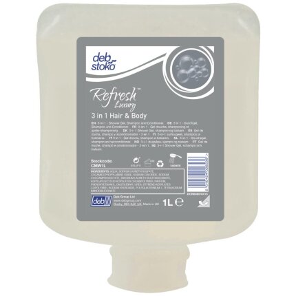Deb cremesæbe Refresh Luxury Hair & Body, 6×1ltr