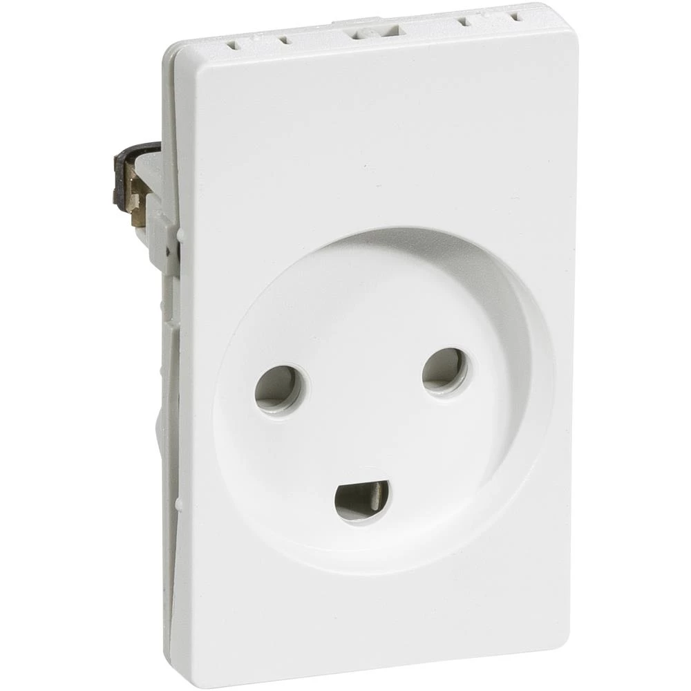 Stikkontakt/udtag m/jord Fuga 1,5 modul hvid Stikkontakt/udtag m/jord Fuga 1,5 modul hvid