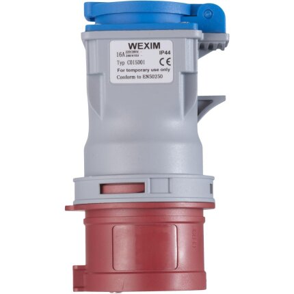 CEE adapter til 400/230V/16A til DK 230V