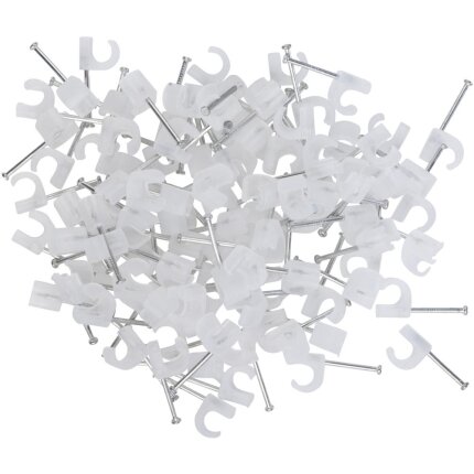 Ledningsclips rund klar pk/100