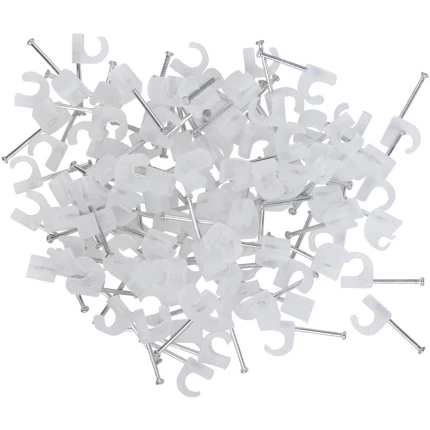 Ledningsclips rund klar pk/100