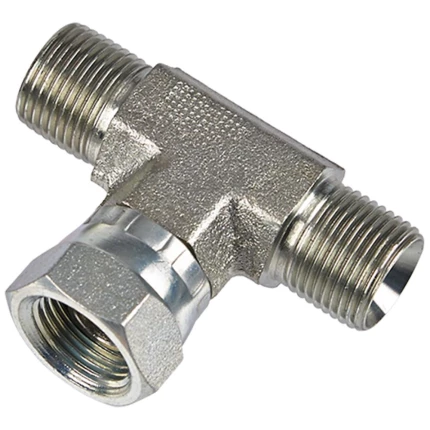 Hydraulisk tee nip/nip/muf BMMF BS tommer