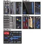 Værktøjsvogn 9106-356, 7 skuffer, 356 dele værktøj