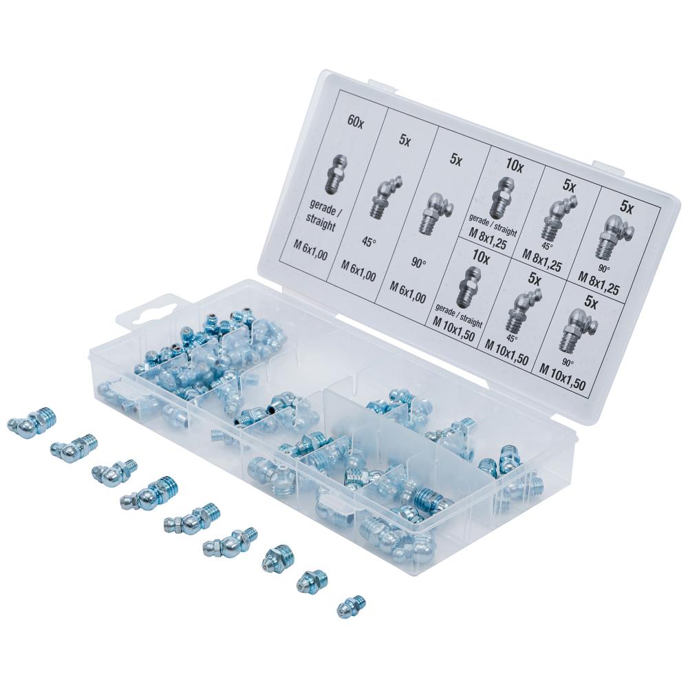 BGS smørenippelsortiment 9 varianter 110dele BGS smørenippelsortiment 9 varianter 110dele