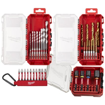 Tilbehørsæt 1/4″ 6kt: Bor, bits & boltbits, 32dele