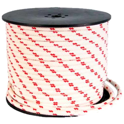 Skødetov flettet hvid/rødnistret 12mm 110m