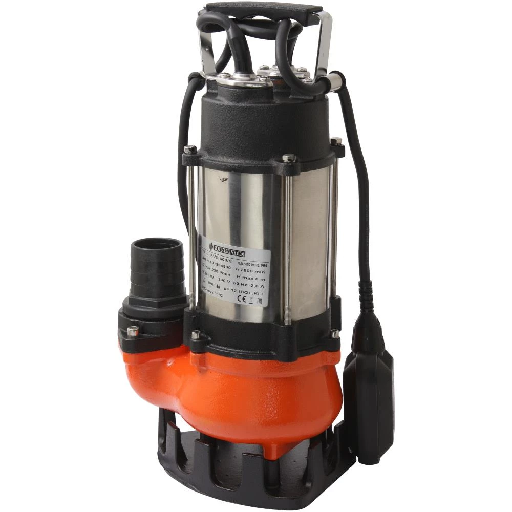 Euromatic SVS 600 dykpumpe 2″ 220 l/m, 15m slange Euromatic SVS 600 dykpumpe 2″ 220 l/m, 15m slange