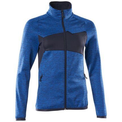 Acc. fleecetrøje m/lynlås dame azurblå/m.mar.