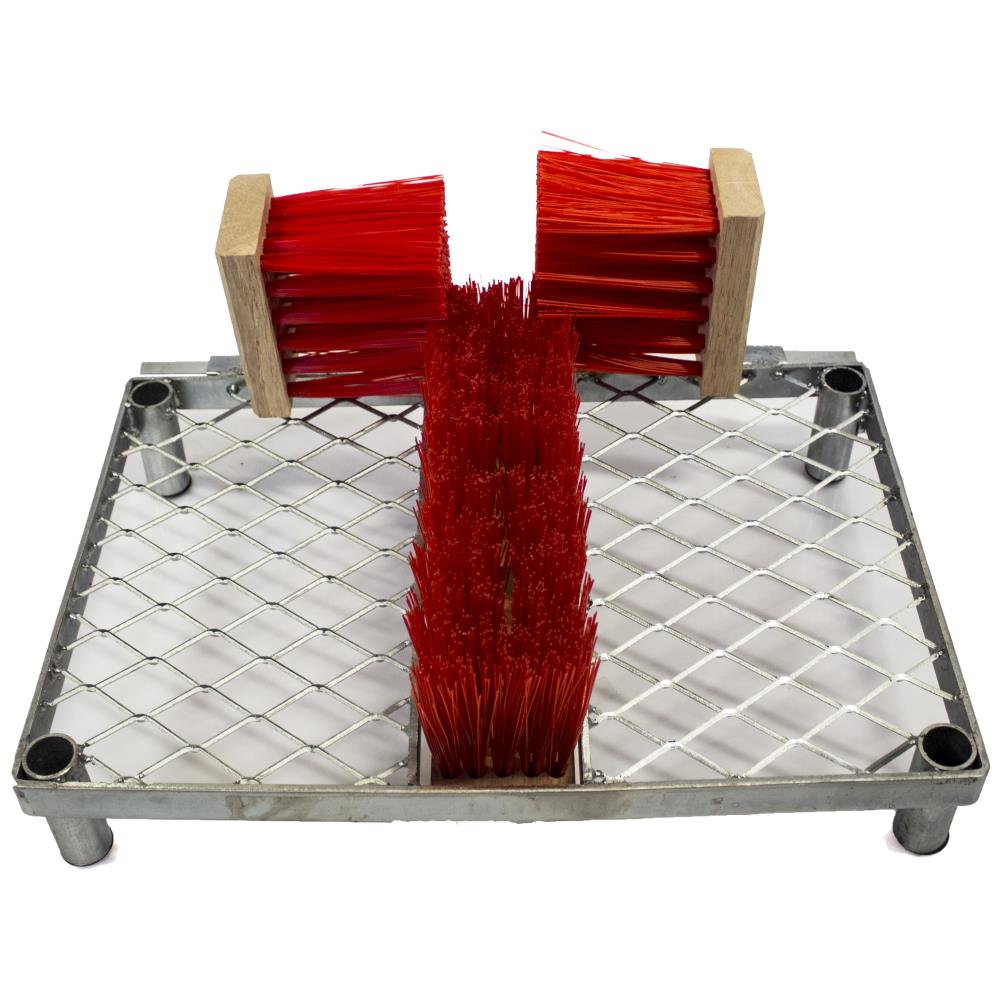 Støvlerenser, galvaniseret rist m/3 koste Støvlerenser, galvaniseret rist m/3 koste