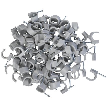 Ledningsclips rund grå