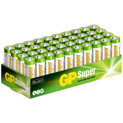 Batteri Super Alkaline AA 15A/LR6 1,5V, 40 stk