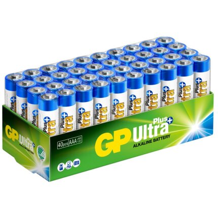 Batteri Ultra+ Alkaline AAA 24A/LR03 1,5V 40 stk