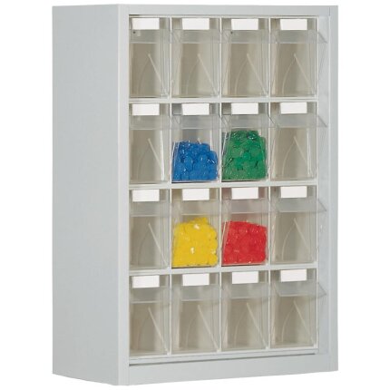 WEZ tiltboks 665×250×910mm, 4×4 rum, grå