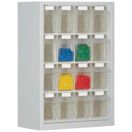 WEZ tiltboks 665×250×910mm, 4×4 rum, grå