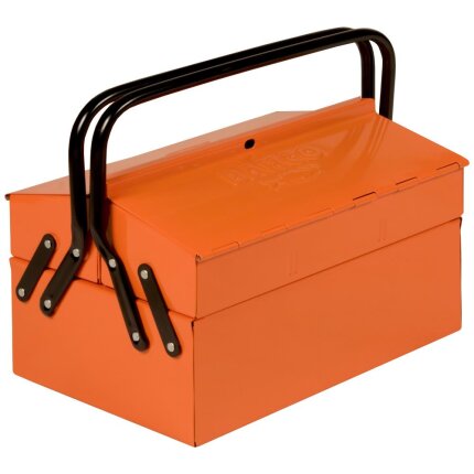 Værktøjskasse m/3-5 rum, metal, låsbår