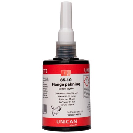 Unican 85-10 flangepakning middel styrke 65ml Unican 85-10 flangepakning middel styrke 65ml