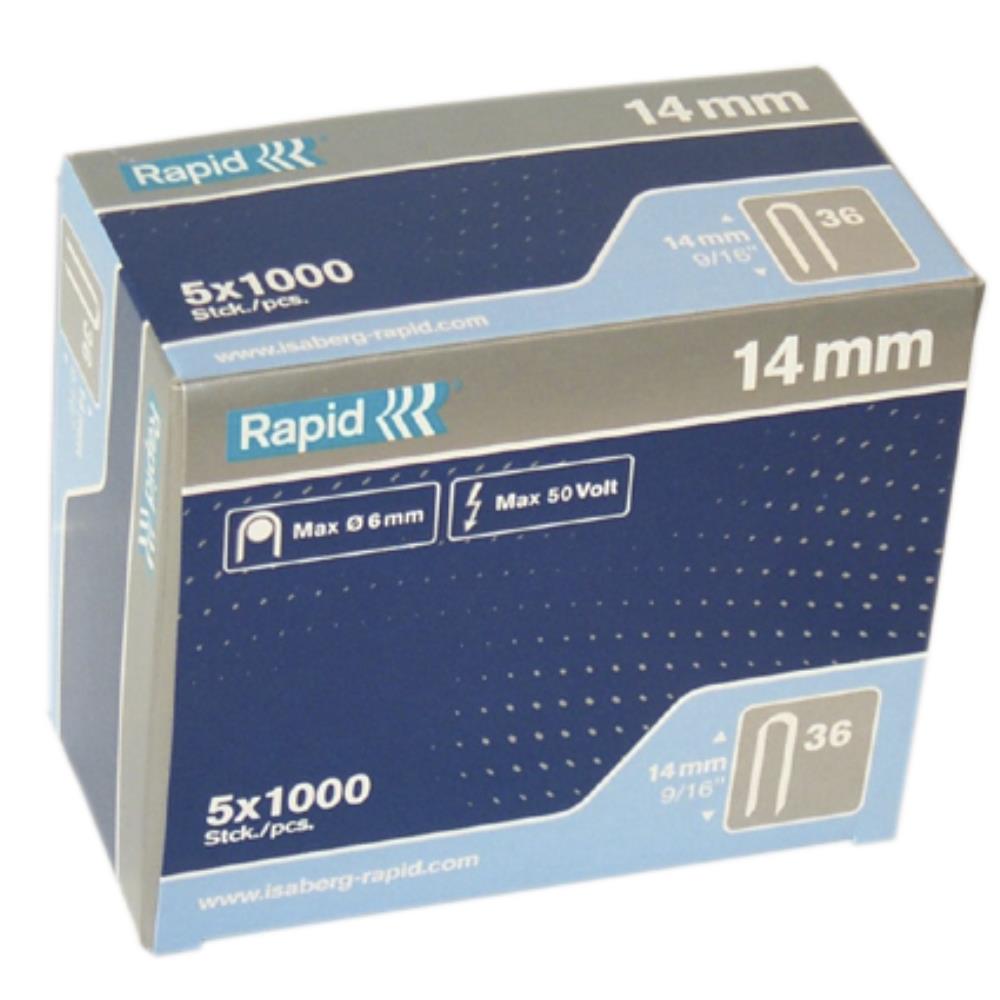 Rapid kabelklammer nr36 hvid 14mm/1000 Rapid kabelklammer nr36 hvid 14mm/1000