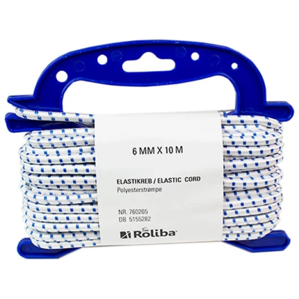 Elastikreb hvid/blånistret 6mm 10m