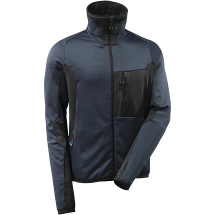 Microfleecejakke gråmeleret/sort L