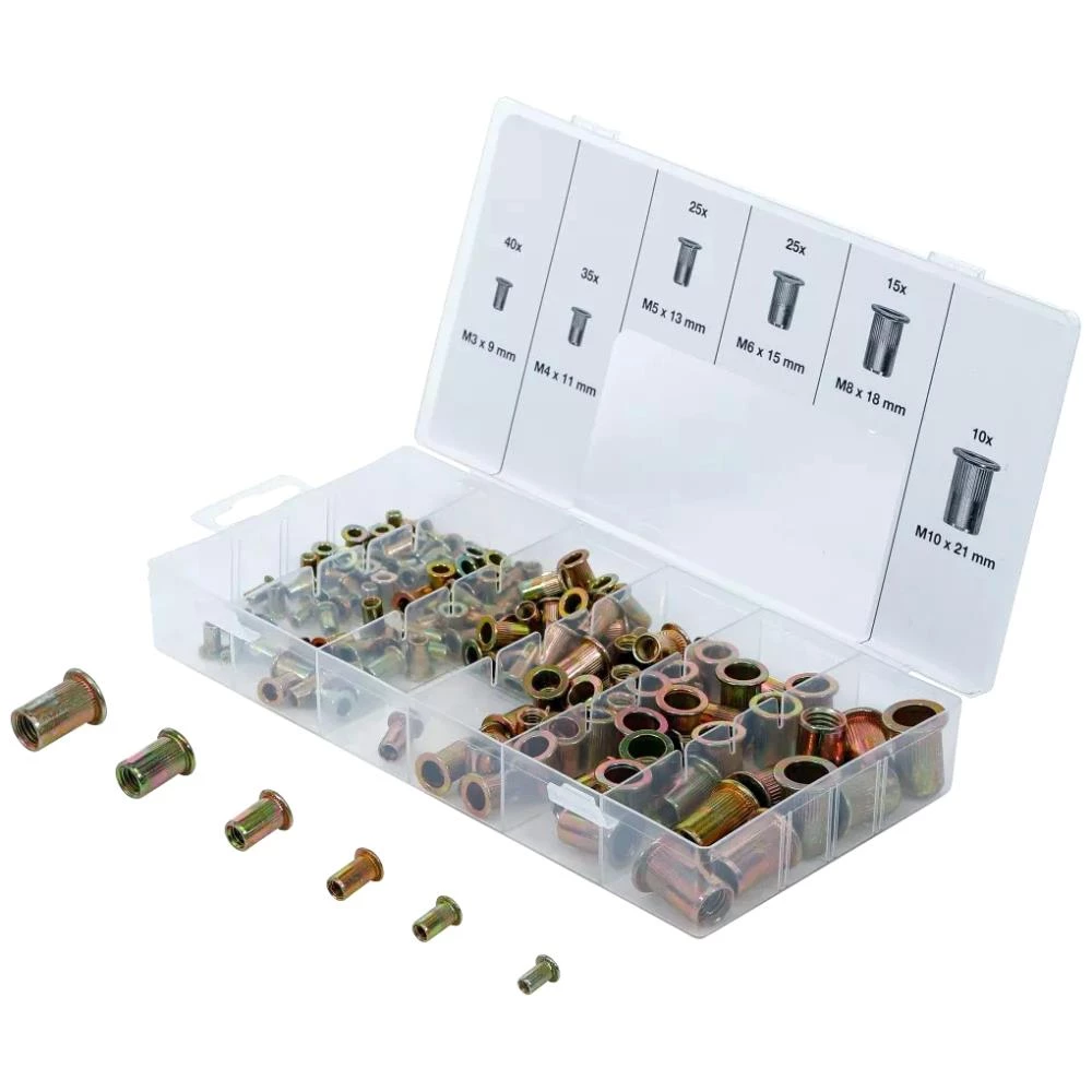 BGS blindmøtriksortiment galv. stål M3-M10 150dele BGS blindmøtriksortiment galv. stål M3-M10 150dele