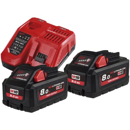 Batteripakke HNRG-802, 2×18V/8,0Ah+lader M12-18FC