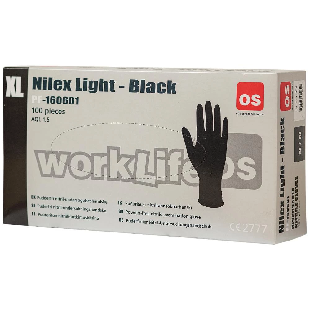 NilexLight 1×handske sort nitril pf 1606 pk/100 NilexLight 1×handske sort nitril pf 1606 pk/100