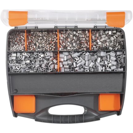 Aluklemme-sortiment u/klemtang 1200stk 1,0-3,5mm