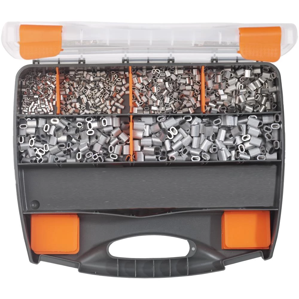 Aluklemme-sortiment u/klemtang 1200stk 1,0-3,5mm Aluklemme-sortiment u/klemtang 1200stk 1,0-3,5mm