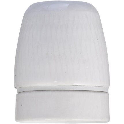 Fatning E27 porcelæn hvid blister