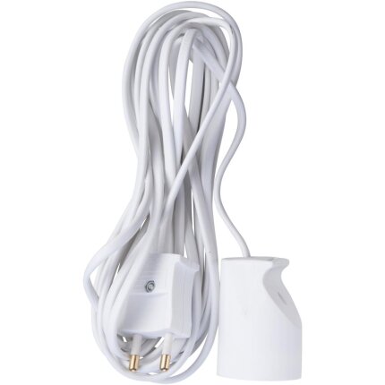 Forlængerledning hvid 2G0,75 mm²